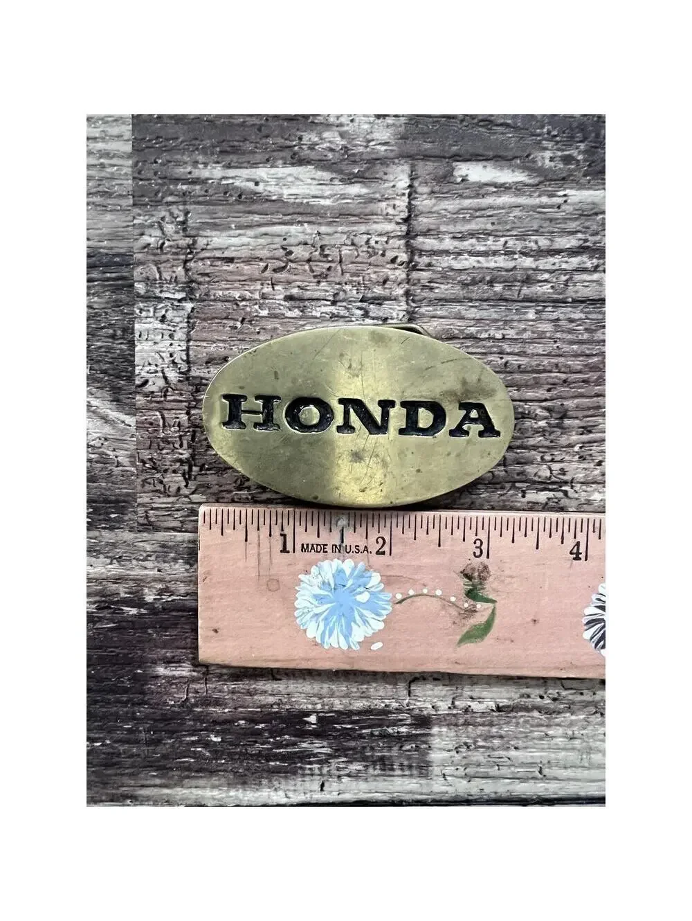 Vintage Honda Solid Brass Belt Buckle, Taiwan ROC, Honda Memorabilia